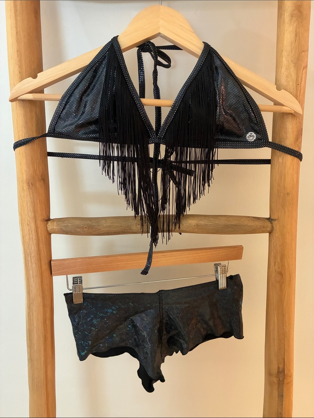 Fringed Black Bikini Set - Women Other